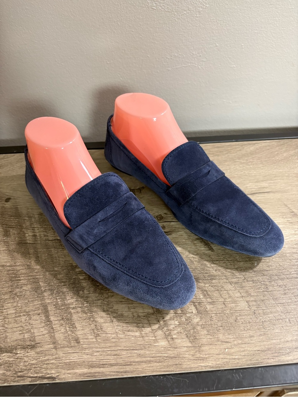 Women’s Navy Suede Penny Loafers